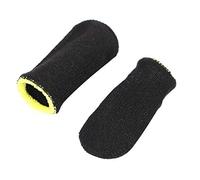 Bearman Mangas de Dedo de Fibra de Carbono de 18 para Juegos MóViles PUBG Pantalla de Prensa Mangas de Dedo Negro y Amarillo (16 Piezas)