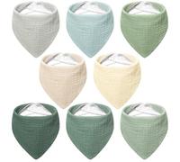Bearmoss Musselin Baby Lätzchen 8er Pack 100% Baumwolle Baby Bandana Sabber Lätzchen für Unisex Baby Mädchen Jungen Sabbern und Zahnen (Mondlicht im Wald)