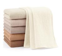 bearmoss Paños cuadrados de muselina 100 % algodón, paño para eructos de bebé, 60 x 60 cm, grandes, ultra absorbentes, suaves, para recién nacidos, niños y niñas, paquete de 6 (salsa nuez)