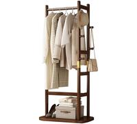 BEARQUN Estante de Pie para el Hogar, con Ganchos, Base Rectangular, Antideslizante, Bambú, Estable y Estrecho, para Chaquetas, Paraguas : 40/60x30x162CM