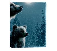 Bears in the Snow - Funda de piel sintética reutilizable para libros, apta para cuadernos de 148 x 210 mm