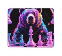 Bears Play Chess - Alfombrilla de mouse cuadrada con base de goma antideslizante para computadora de oficina, alfombrilla de mouse de 7 x 8.6 pulgadas