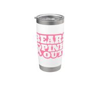 Bears rosan apoyo del mes de concienciación sobre el cáncer de mama Vaso térmico de acero inoxidable de doble pared