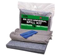 BearTOOLS Kit de control de derrames ecológico de 20 litros | Respetuoso con el medio ambiente | 85% de fibras naturales recicladas | Reduce la huella de carbono | Solución absorbente sostenible |