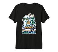 Beary Groovy, música navideña Tocando el bajo Camiseta Premium