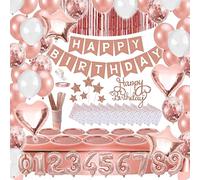 Bea's Party Platos desechables elegantes, platos y vasos para cumpleaños rosa, vajilla desechable navidad elegante, adornos cumpleaños oro rosa, platos descartaveis fiesta