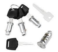 BEASAFY Juego de 4 cierres de seguridad para portaequipajes de techo, incluye 4 cilindros de cierre, 4 llaves y 1 llave de control, núcleos plateados para caja de techo Thule