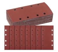 BEASAFY Juego de 40 hojas de lija, papel de lija rectangular, 8 agujeros, almohadilla de lija para lijadora orbital, papel de lija para lijadora rectangular Bosch (60 80 120 180 320 600 800 1000)
