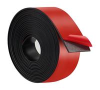 BEASAFY Tira de goma autoadhesiva, 3 m × 50 mm × 2 mm, junta de goma autoadhesiva, perfil de goma macizo, alfombrilla de goma de neopreno fuerte para bricolaje, protección de suelos, antideslizante