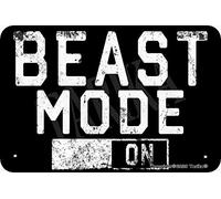 Beast Mode On Metal 8X12 Inch Retro Look Decoration Poster Sign for Home Gym Inspirational Quotes Wall Decor