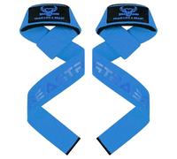 Beast Rage - Correas de levantamiento de pesas acolchadas de algodón para muñecas, asas avanzadas, ángulos de barra de mancuernas resistentes para gimnasio, culturismo, ejercicios de elevación (Blue)