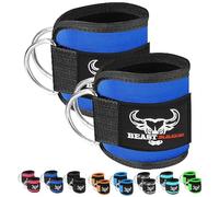 BEAST RAGE Correas de Tobillo para máquinas de Cable, Correas de Neopreno Ajustables Acolchadas de Doble Anillo en D para Levantamiento de Pesas, Entrenamientos de glúteos (BLUE)