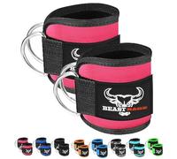 BEAST RAGE Correas de Tobillo para máquinas de Cable, Correas de Neopreno Ajustables Acolchadas de Doble Anillo en D para Levantamiento de Pesas, Entrenamientos de glúteos (PINK)