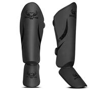 Beast Rage Espinilleras de Muay Thai para artes marciales mixtas, kickboxing, artes marciales, duraderas, con protección para el empeine del pie, ajustables, ajuste seguro, espinilleras protectoras de