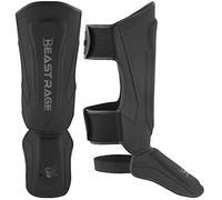 BEAST RAGE Espinilleras para Kickboxing Muay Thai, MMA, espinilleras de Artes Marciales, Protector de piernas con protección en el Empeine, Equipo de Entrenamiento de MMA, BJJ Karate Boxing Taekwondo