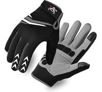 BEAST RAGE Guantes de Ciclismo de Dedos Enteros con Acolchado para Hombres Mujeres, Antideslizantes, amortiguadores, Transpirables, táctiles Guantes de Ciclismo de montaña para BMX (Negro, XL)