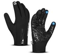 BEAST RAGE Guantes de ciclismo de invierno para hombre, impermeables, resistentes al viento, con forro polar suave aislado, agarre antideslizante para ciclismo, correr, esquí, senderismo, actividades