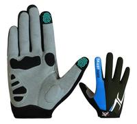 BEAST RAGE Guantes de Ciclismo de Medio Dedo para Hombres y Mujeres, Acolchados de Gel, Antideslizantes, absorción de Golpes, Guantes de Gimnasio, Guantes de Bicicleta de montaña (Black & Blue, M)