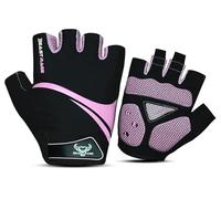 BEAST RAGE Guantes de ciclismo de medio dedo para hombres y mujeres, guantes de bicicleta transpirables sin dedos con palma antideslizante, absorción de golpes, acolchado de gel para ciclismo de