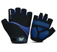 BEAST RAGE Guantes de ciclismo de medio dedo para hombres y mujeres, guantes de bicicleta transpirables sin dedos con palma antideslizante, absorción de golpes, acolchado de gel para ciclismo de