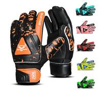 BEAST RAGE Guantes de Portero de Fútbol para Niños,Guantes de Portero de Fútbol para Niños con,Guantes de Fútbol para Niño. (Orange, Size 2 Suitable for 4 to 5 Years Old)