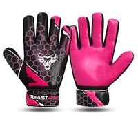 BEAST RAGE Guantes de Portero de fútbol para niños y jóvenes, Guantes de Portero de fútbol de 4 mm, Palma de látex Antideslizante, Doble Soporte de muñeca, Guantes de fútbol para