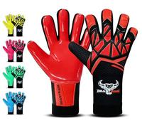BEAST RAGE Guantes de Portero para Niños, Adolescentes y Adultos - Guantes de Portero de Fútbol para niños y niñas (Rojo, Talla 5 adaptada a Niños de 6 a 8 Años)