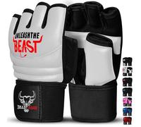 BEAST RAGE Guantes MMA Artes Marciales Punch Bag Taekwondo Karate Mitones Guantes para Hombres y Mujeres,Medio Dedo MMA Kickboxing Sparring Boxeo Guantes de Entrenamiento