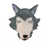 Beastars Legoshi Cosplay Lobo Máscara Anime Haru Cosplay Animal Látex Máscaras Accesorios Accesorios de Halloween, Máscara de cosplay Legoshi, Talla única