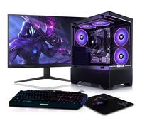 BEASTCOM Q3 Essential Gaming, Gaming PC, AMD Ryzen 3 4X4,00GHz 8 Threads, 4K Vega de 6 núcleos, 8GB RAM, 512GB SSD, Pantalla LED de 24", Teclado, ratón, Alfombrilla de ratón, Win 11 Pro
