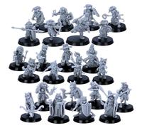 Beastkin Heroes - 24 figuras populares de animales para juegos de rol de mesa | Personajes de fantasía jugables a escala 28 mm | DnD, Wargames | Miniaturas épicas con licencia | Figuras de resina no