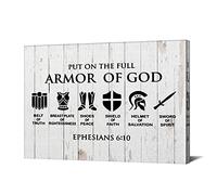 BEASTZHENG Lienzo cristiano enmarcado para pared, con la armadura completa de Dios, póster de la Biblia, cuadro de pintura en lienzo, decoración del hogar, 12 x 15 pulgadas