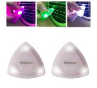 Beat Picks - Beatpicks Light up Guitar Pick, Dazzling Colourful Illuminated Guitar Plectrum - Auto LED Glowing Pick for Enhanced Stage Performance (Style A,White 2Pcs)