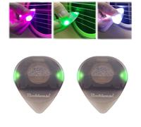 Beat Picks - Beatpicks Light up Guitar Pick, Dazzling Colourful Illuminated Guitar Plectrum - Auto LED Glowing Pick for Enhanced Stage Performance (Style B,Green 2Pcs)