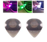 Beat Picks - Beatpicks Light up Guitar Pick, Dazzling Colourful Illuminated Guitar Plectrum - Auto LED Glowing Pick for Enhanced Stage Performance (Style B,White 2Pcs)