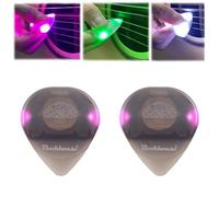 Beat Picks - Beatpicks Light up Guitar Pick, Dazzling Colourful Illuminated Guitar Plectrum - Auto LED Glowing Pick for Enhanced Stage Performance (Style B,Purple 2Pcs)