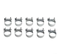 Beatanug Abrazadera de manguera de acero al carbono galvanizado para mini línea de combustible, diésel y tubería de gasolina, accesorio de radiador de refrigerante, 9 mm de ancho, 8-10 mm a 18-20 mm