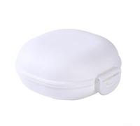 Beatanug Jabonera de viaje para baño y ducha - Contenedor de plástico PP para jabonera, 8,5 x 9 x 4,5 cm, resistente a fugas, fácil de limpiar, diseño que ahorra espacio (blanco)