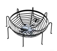 Beatanug Juego de 3 cestas de dulces de telaraña de Halloween, naranja, morado y negro, bandeja para servir frutas para dulce o truco, decoración de fiesta y exhibición de aperitivos,