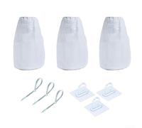 Beatanug Paquete de 3 bolsas de pelusa de ventilación para secadoras eléctricas de interior y exterior, trampas reutilizables de nailon con cordón, 11 x 15 pulgadas, color blanco (incluye rodillo