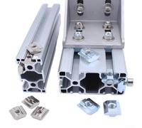 Beatanug Tuerca en T deslizante para tornillos M3/M5/M6, tuerca en T de acero al carbono liso compatible con perfiles de extrusión de aluminio de la serie 20, acabado plateado, paquete de 50 (M5)