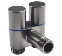 Beatanug Válvula de ángulo de control doble G1/2 desviador uno en dos, mango de metal de aleación para lavadora, pulverizador de bidé de inodoro, fregadero de cocina, lavabo de baño, gris (gris)