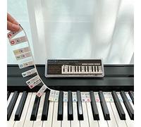 BEATBIT Guía de aprendizaje de notas de piano para principiantes, etiquetas de notas de teclado de piano extraíbles, 88 teclas tamaño completo, reutilizable y viene con caja (7 colores arcoíris)