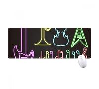 beatChong Alfombrilla De Ratón Antideslizante Oficina Grande Juego Extendido Guitarra Instrumentos Musicales De Neón Bordes Titched Regalo Estera Ordenador