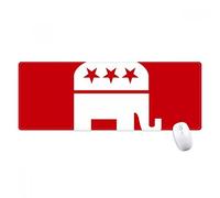 beatChong América del Elefante Emblema del Partido Republicano Rojo Antideslizante Alfombrilla De Ratón Oficina Grande Juego Extendido Bordes Titched Regalo Estera Ordenador