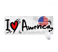 beatChong Amo América Palabra Bandera del Corazón Amor del Ejemplo Alfombrilla De Ratón Antideslizante Oficina Grande Juego Extendido Bordes Titched Regalo Estera Ordenador