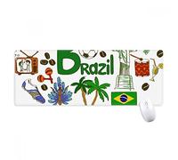 beatChong Amor del Brasil Antideslizante Alfombrilla De Ratón Oficina Grande Juego Extendido Bandera Nacional Bordes Titched Regalo Estera Ordenador Corazón Landscap