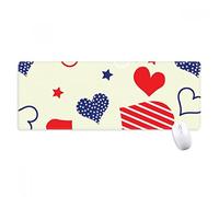 beatChong Azul Rojo En Forma De Corazón Pentagrama América Antideslizante Alfombrilla De Ratón Oficina Grande Juego Extendido Bordes Titched Regalo Estera Ordenador