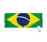 beatChong Bandera De Brasil Pintada A Mano Brasil Antideslizante Alfombrilla De Ratón Oficina Grande Juego Extendido Bordes Titched Regalo Estera Ordenador