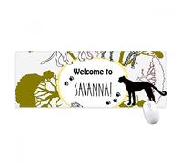 beatChong Bienvenidos A La Fauna Africana Cebra del Leopardo Sabana Alfombrilla De Ratón Antideslizante Gran Bordes Oficina De Juego Extendido Titched Regalo Estera Ordenador